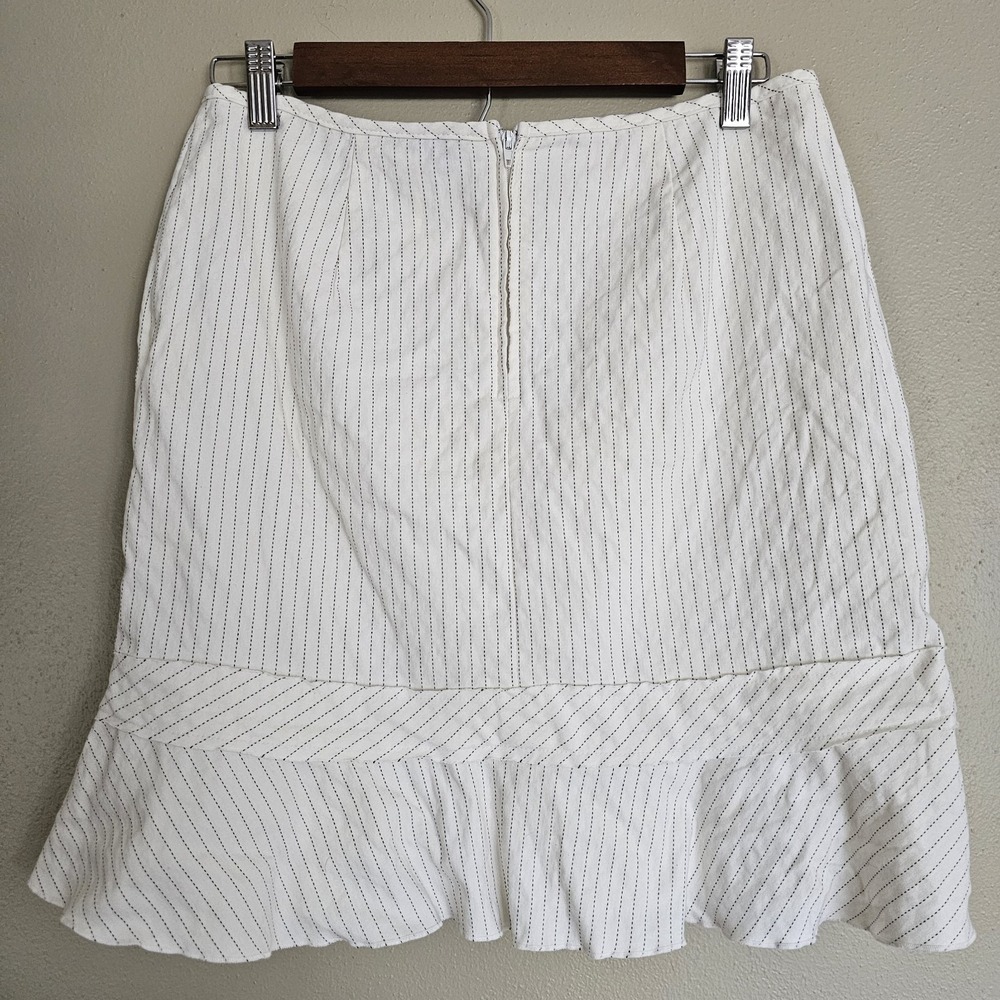 Y2K Vintage Mini Skirt Size 7 White Pinstripe Coquette‎ Fairy Corpcore Office - Picture 4 of 7